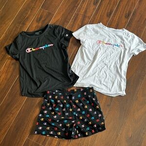 EUC - Champion Girks 3 Piece Lot - Shorts & 2 T-Shorts - Size L (14)